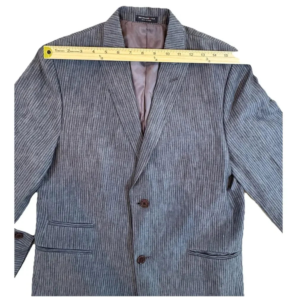 John Varvatos Star USA Boys Blazer Jacket , Gray, Size 20R, 100% Linen, EUC